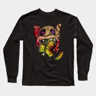 Graffiti style Cash Kitty gangster cat Long Sleeve T-Shirt